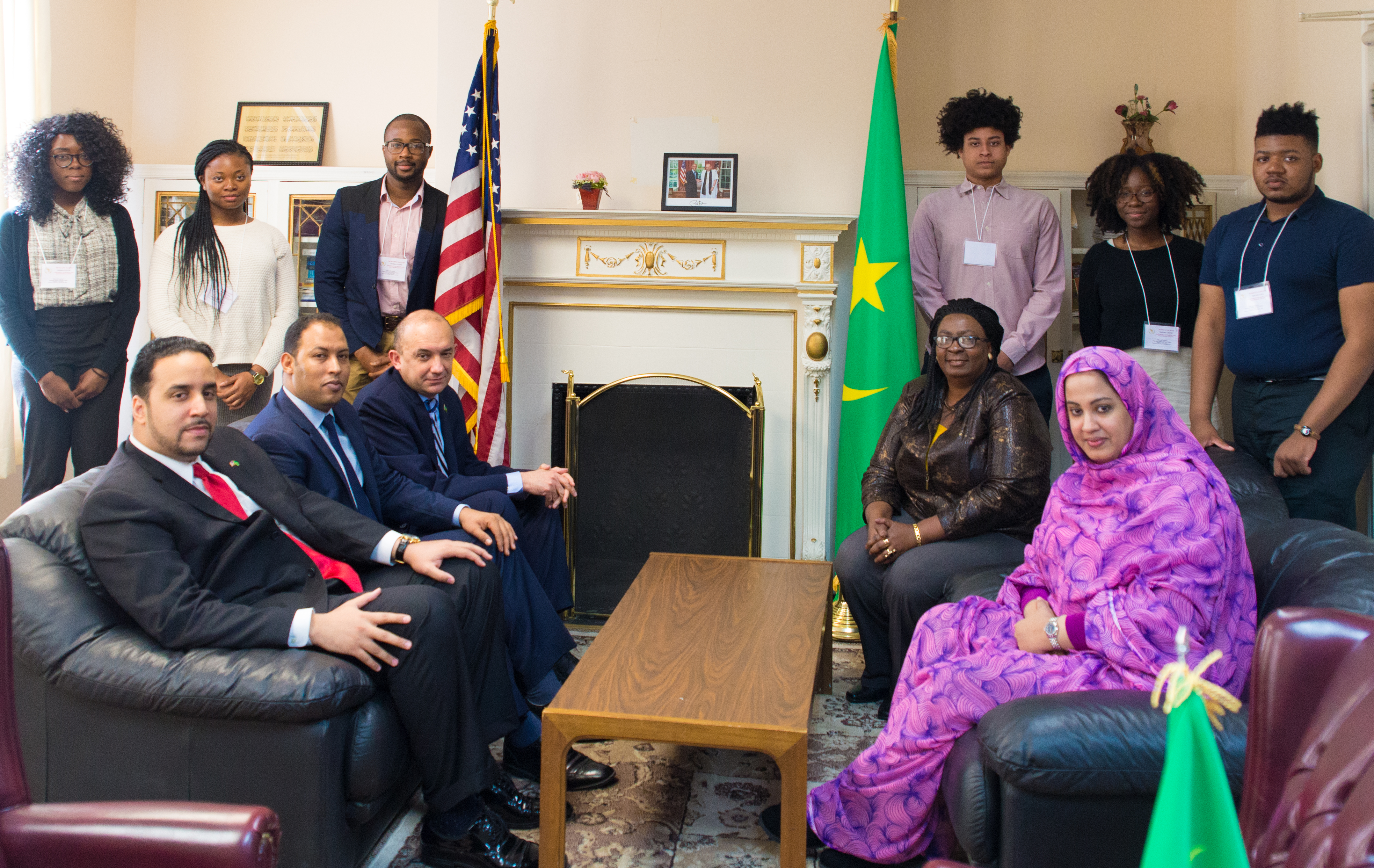 2017 UMBC MAU Delegation with the Mauritanian Ambassador and his Staff